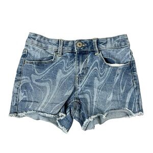 SO Blue Swirl Denim Shorts